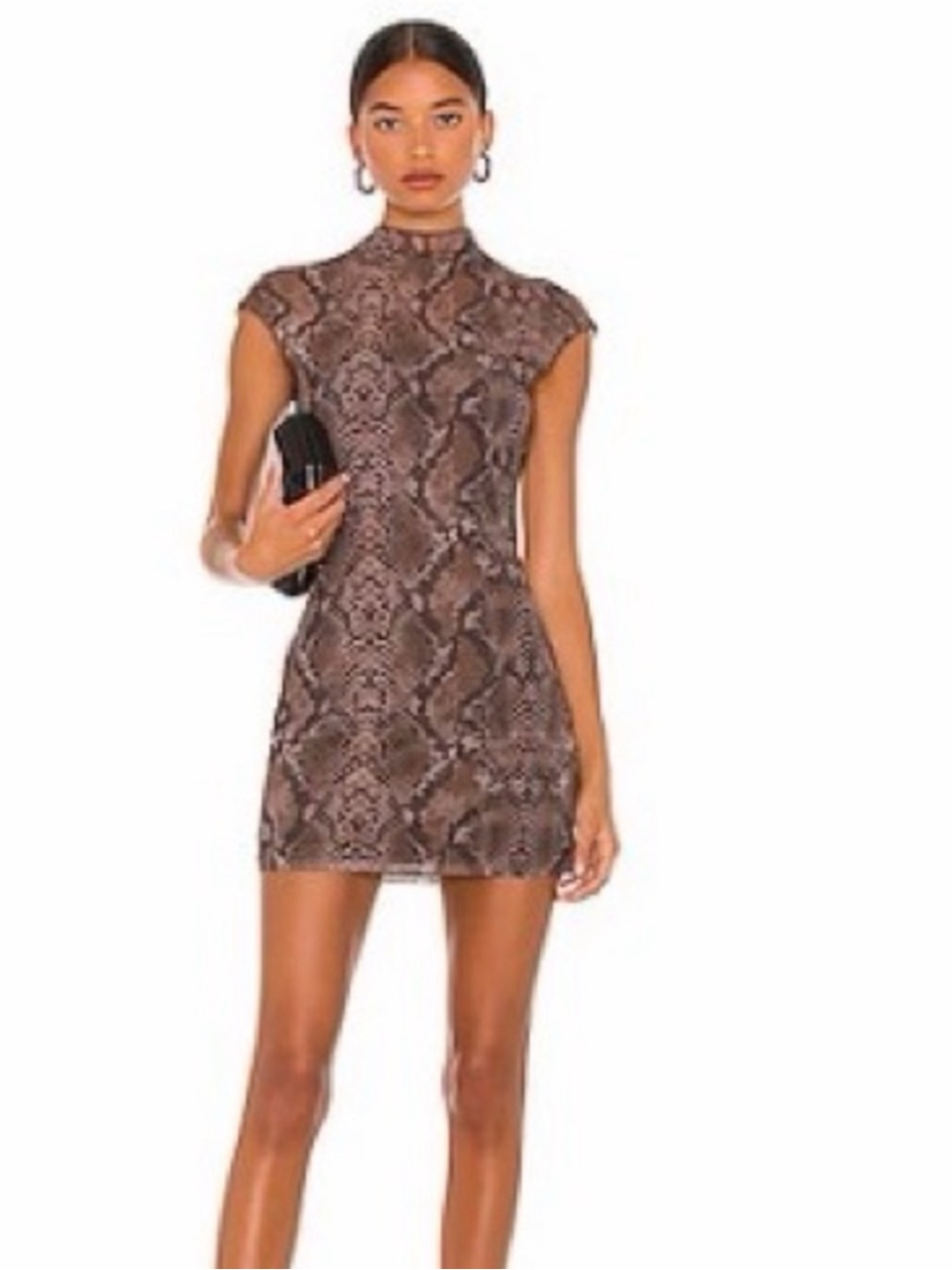 H:ours Minju Snakeskin print mesh mini dress size XS